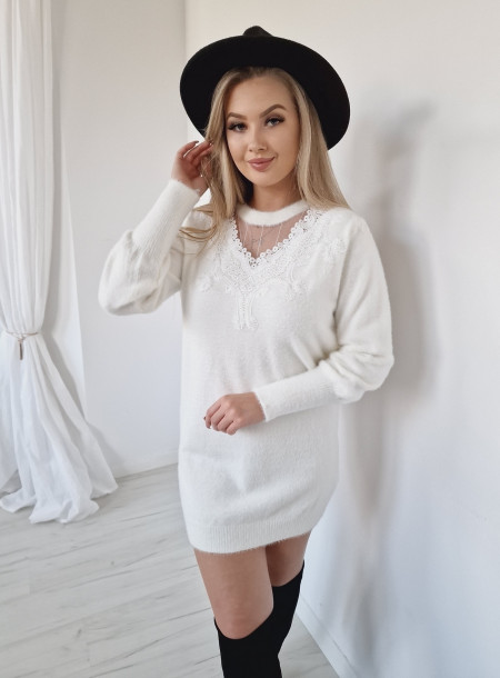 Alpakowy sweter 1355 biała