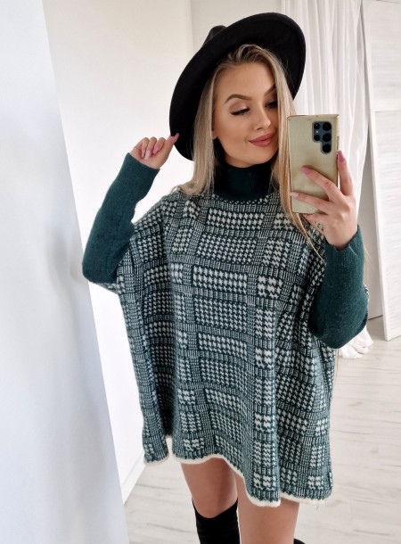 Sweter pepitka 0170 zielony