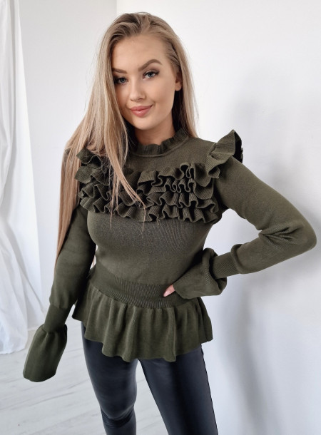 Wiskozowa bluzka PHI1-7 khaki