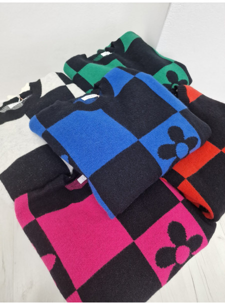 Sweter z wełną 2257 niebieski 2