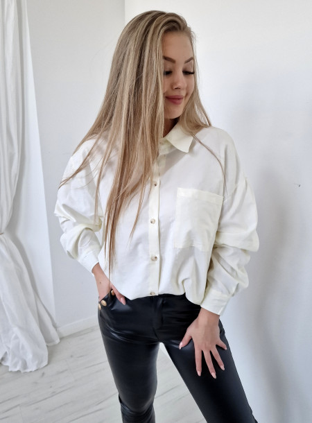 Koszula oversize 13244 kremowa