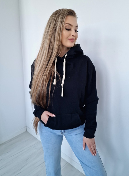 Basic bluza kangur FA05 czarna