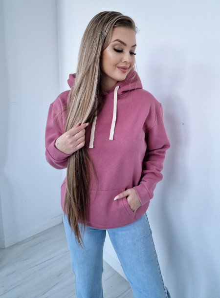 Basic bluza kangur FA05 brudny róż