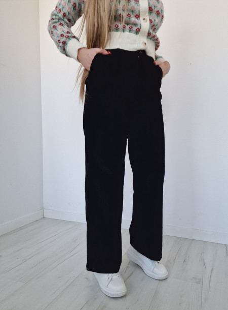 Spodnie sztruks J0463 czarne