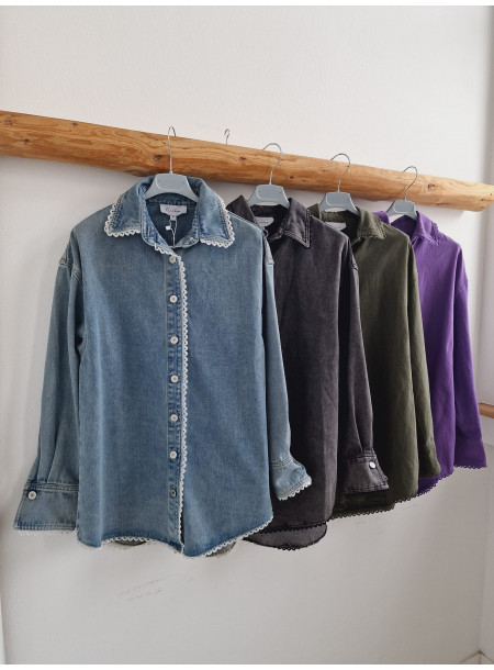 Koszula jeans J0548 khaki