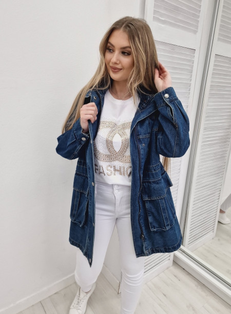 Parka jeans J0465 niebieska