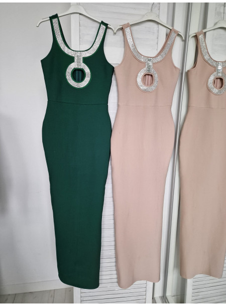 Elegancka sukienka bandage R1230 zielona 2