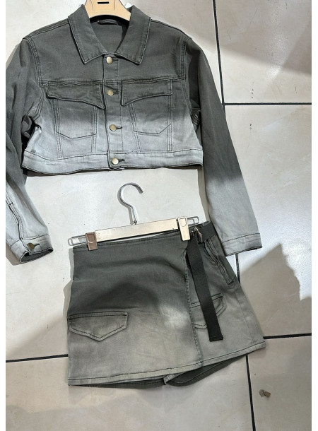 Komplet denim 8008 beż/khaki 2
