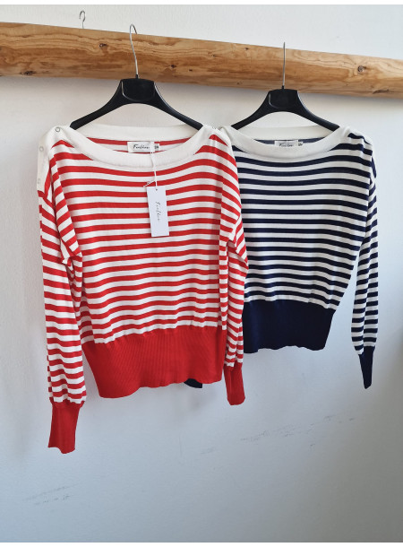 Wiskozowy sweter 8972 czerwony