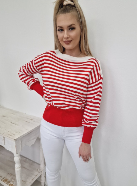 Wiskozowy sweter 8972 czerwony