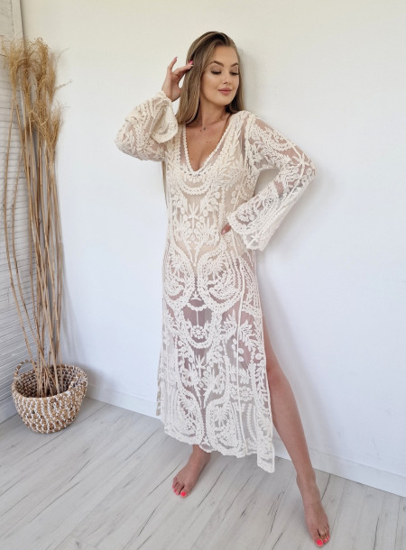 Embroidered maxi dress C37