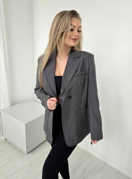 Elegancka marynarka B9137 szara