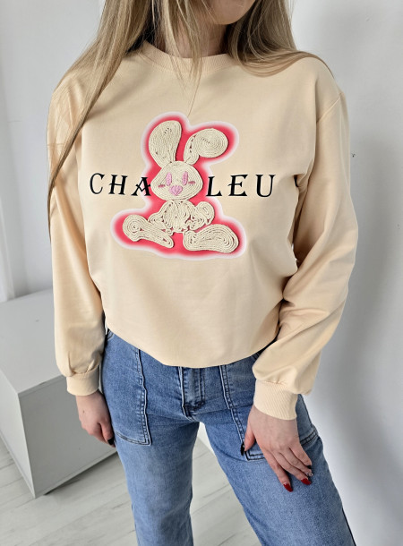 Bawełniana bluza 857 brzoskwiniowa