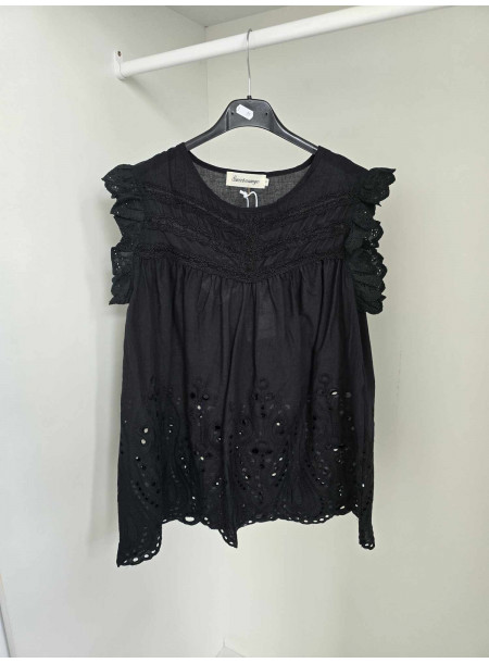 Bawełniana bluzka 12060 czarna