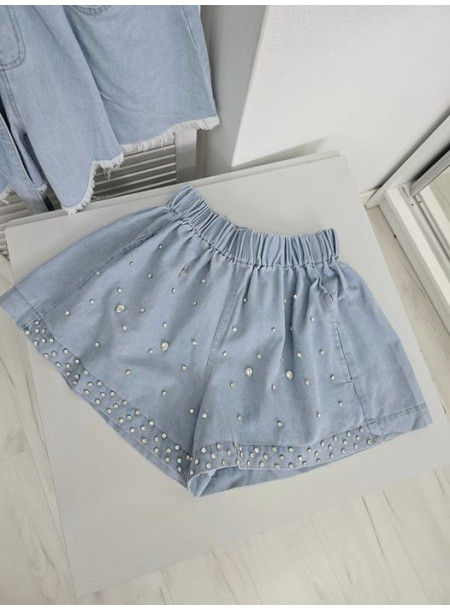Szorty jeans biżu 695 niebieskie