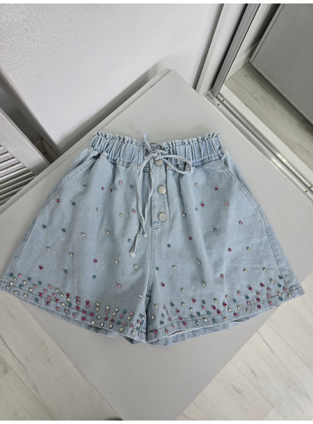 Szorty jeans biżu 710-3 niebieskie