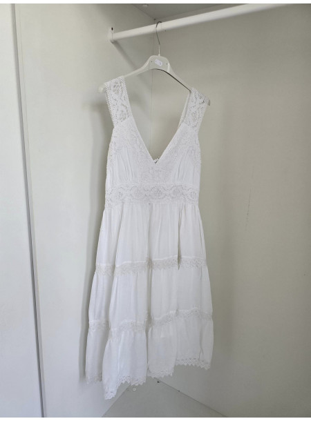 Bawełniana sukienka 1113 biała