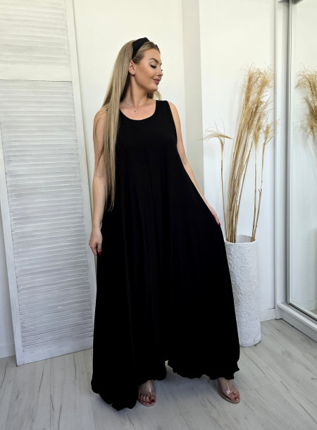 Wiskozowa sukienka 57365 czarna