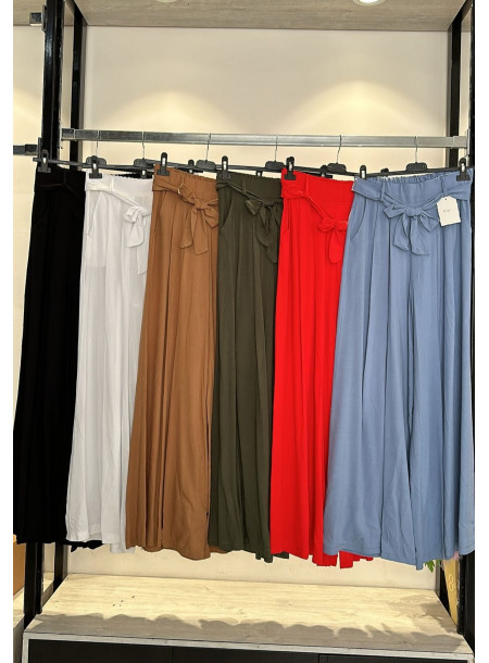 Spodnie palazzo 90191 khaki