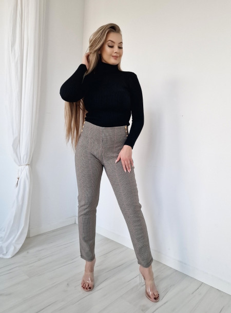 Eleganckie spodnie pepitka 8836
