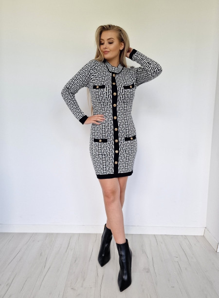 Wiskozowa sukienka 98400 biała