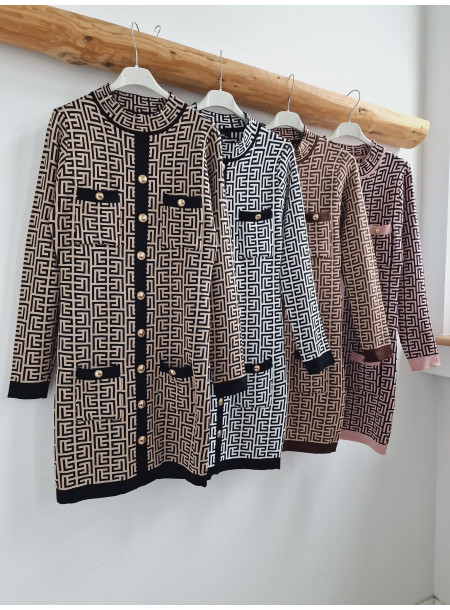 Wiskozowa sukienka 98400 różowa