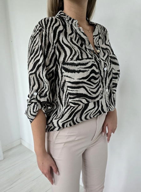 Bluzka koszulowa zebra 6987 beż