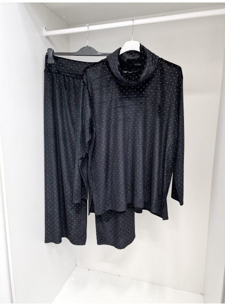 Welurowy komplet Size+ 3835 czarny