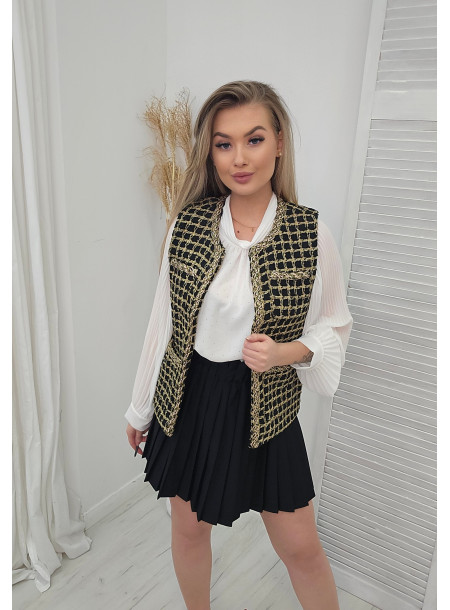 Kamizelka tweedowa Gold 1157 czarna