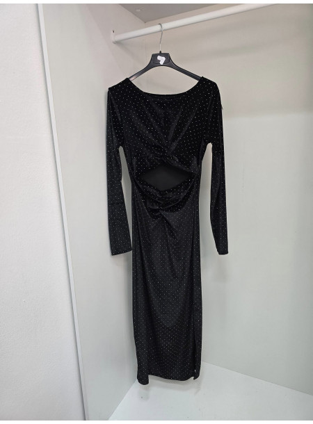 Sukienka welur brillantini 7103 czarna 2