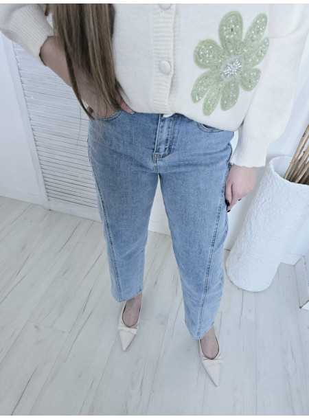 Spodnie Mom Fit 8230 niebieskie