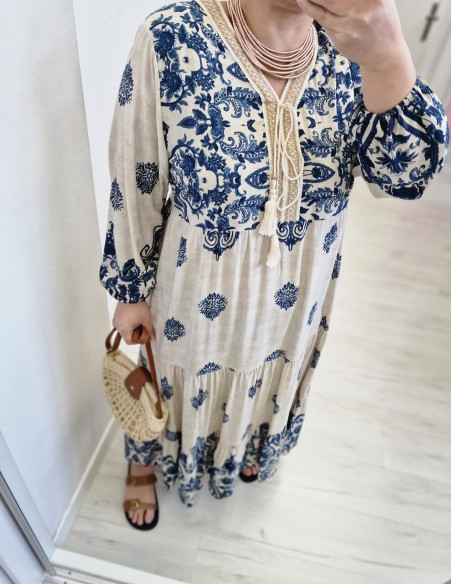 Bawełniana sukienka maxi 086