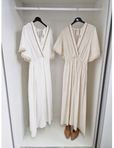 Lniana sukienka boho 8007