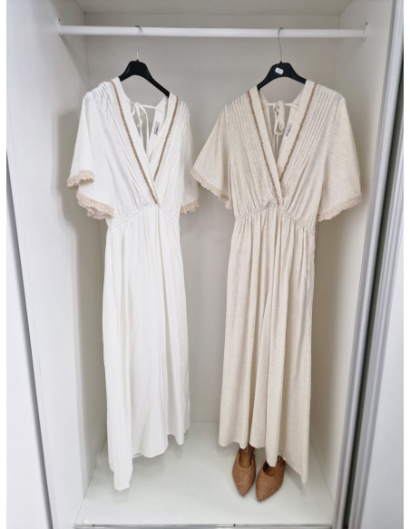 Lniana sukienka boho 8007