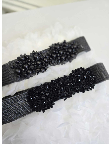Pasek biżu P28  czarny