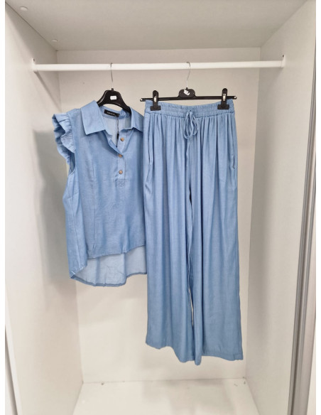 Komplet jeans 81019 niebieski