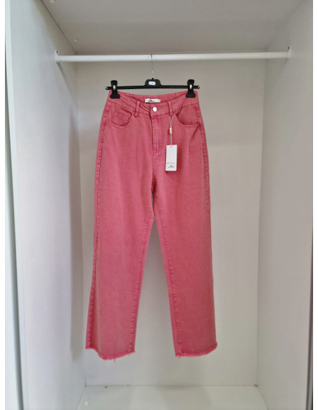 Spodnie jeans 9775 różowe
