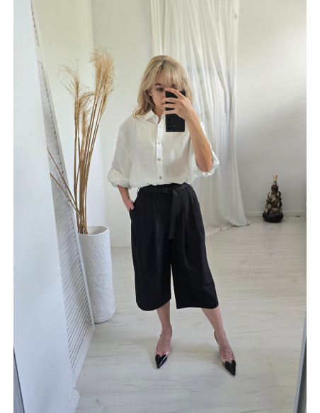 Eleganckie szorty midi 003 czarne