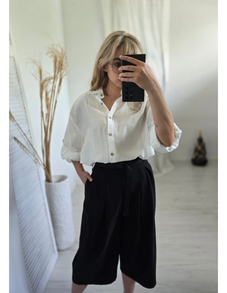 Eleganckie szorty midi 003 czarne