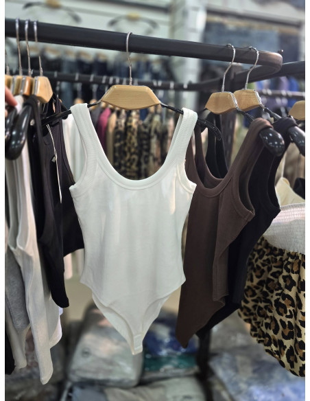 Bawełniane body prążek 7055