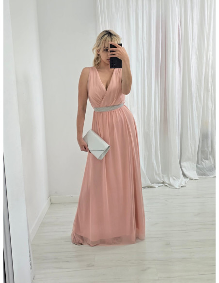 Elegancka sukienka maxi tiul 3598