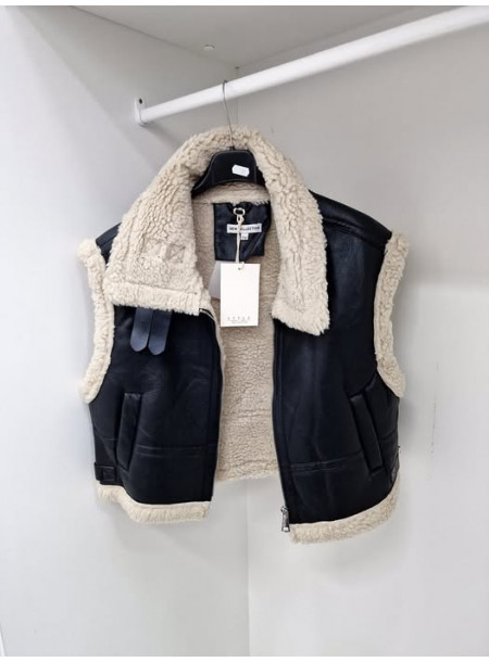 Kamizelka kożuszek TT032 czarny