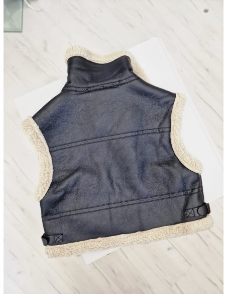 Kamizelka kożuszek TT032 czarny