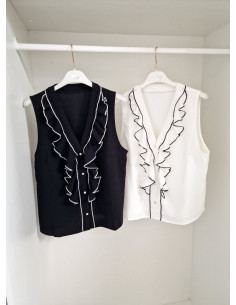 Wiskozowa koszula żabot 14938