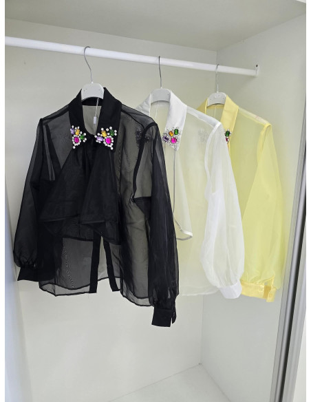 Szyfonowa koszula biżu 2635