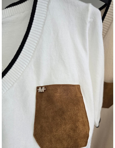 Wiskozowy sweter na krótki rękaw 517 2