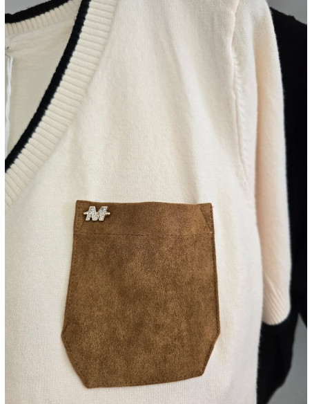 Wiskozowy sweter na krótki rękaw 517