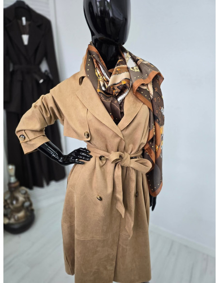 Zamszowy płaszcz long 2330 2