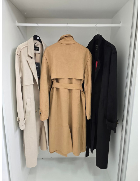 Zamszowy płaszcz long 2330