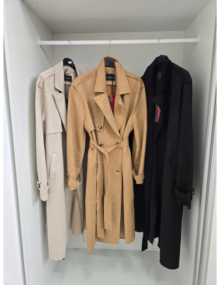 Zamszowy płaszcz long 2330